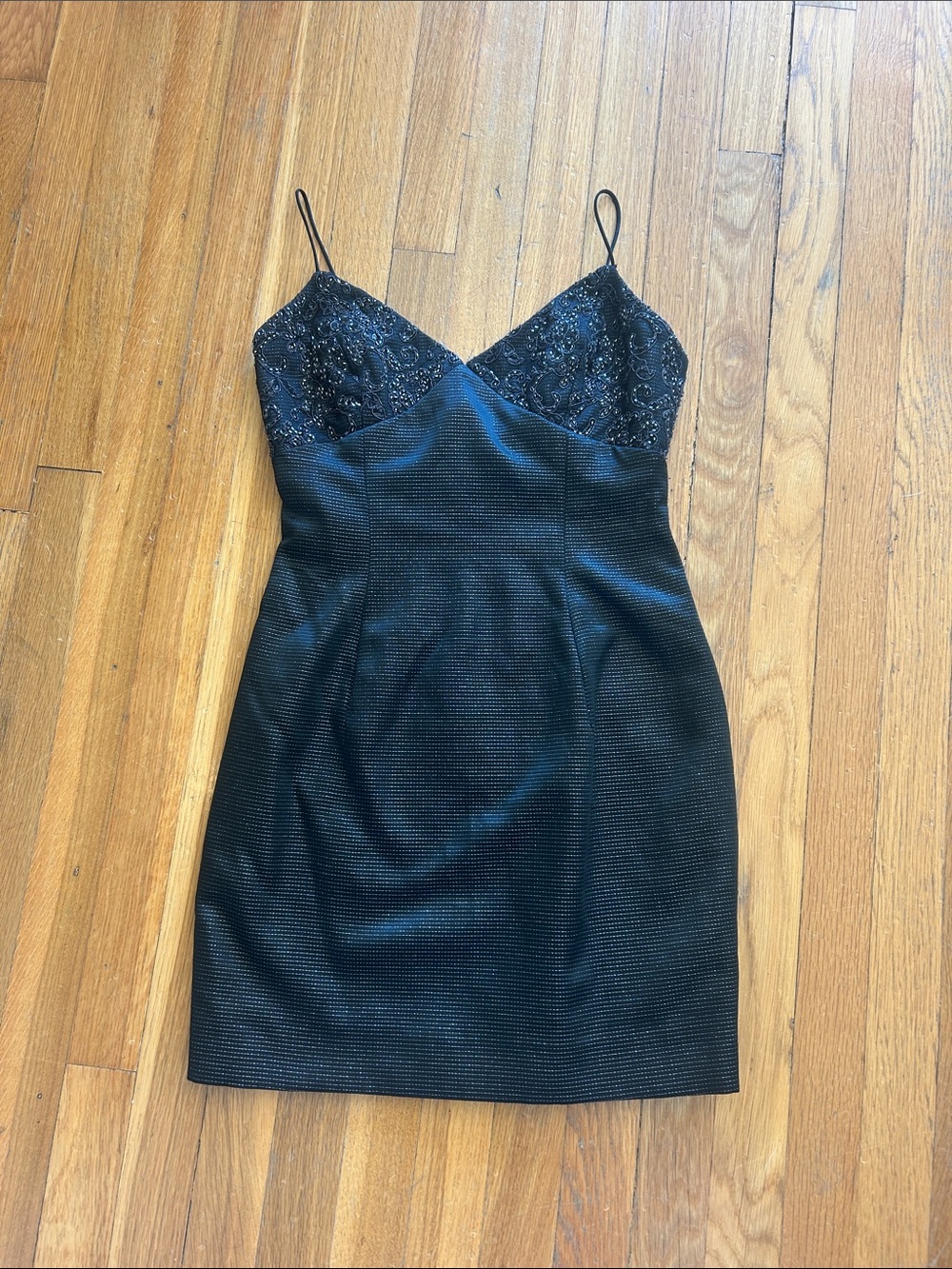 Carmen Marc Valvo Black beaded / sequin Mini Dress
